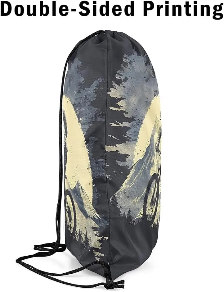 Manfei Ice Hockey Drawstring Backpack,Modern Winter Sports Ball Game Athlete Silhouette Drawstring Bag