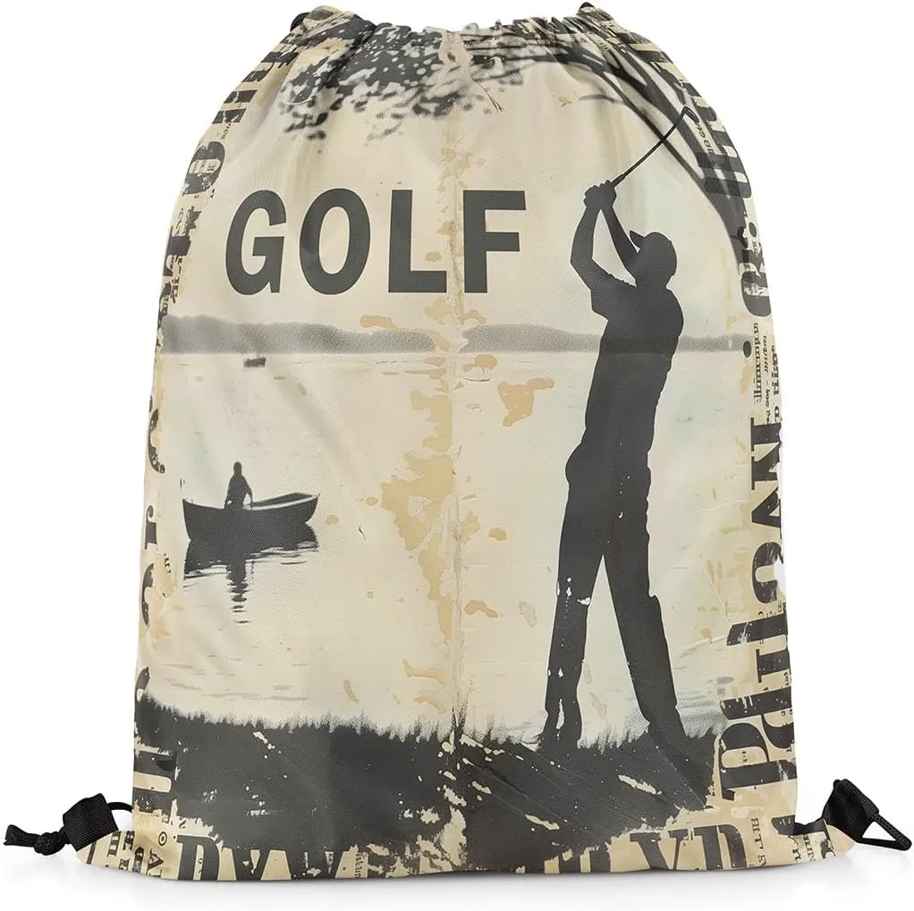 Manfei Ice Hockey Drawstring Backpack,Modern Winter Sports Ball Game Athlete Silhouette Drawstring Bag