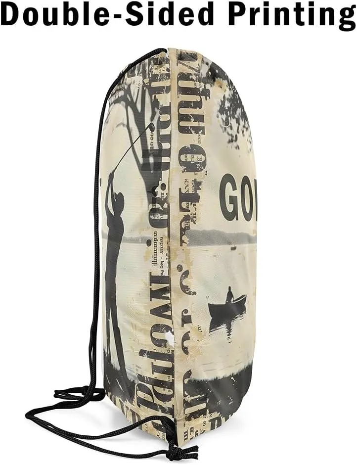 Manfei Ice Hockey Drawstring Backpack,Modern Winter Sports Ball Game Athlete Silhouette Drawstring Bag