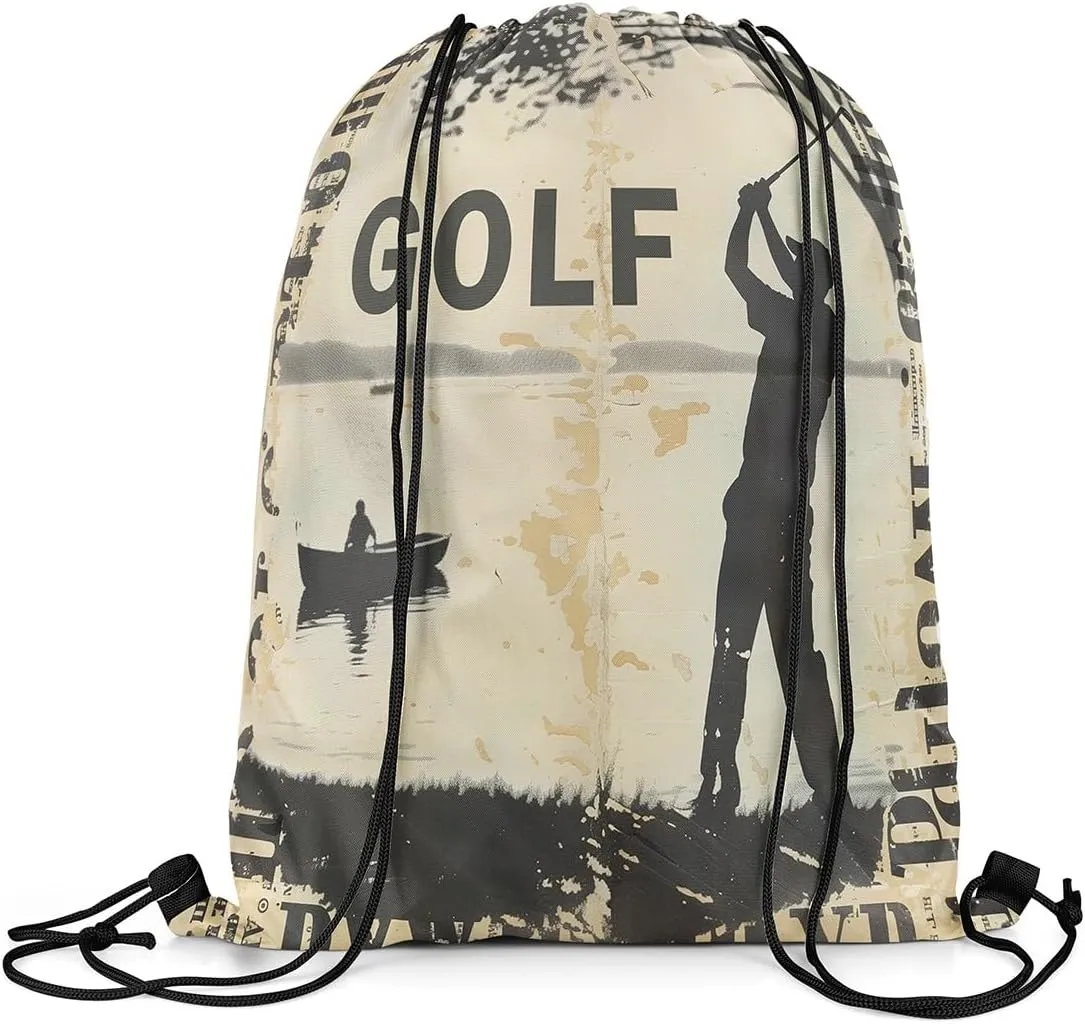 Manfei Ice Hockey Drawstring Backpack,Modern Winter Sports Ball Game Athlete Silhouette Drawstring Bag