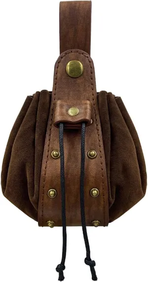 Medieval Belt Pouch Leather Drawstring Bag Portable Purse Vintage Costume Waist Bag For Fantasy Event Cosplay Party Leather Belt Pouch Portable Purse Lightweight And Portable Bag For Daily Use