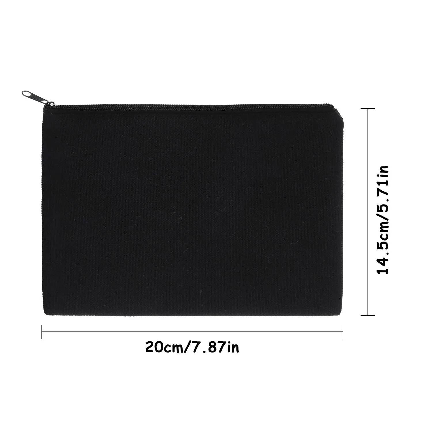 meekoo 16 Pack Canvas Blank Cosmetics Bag Multi-Purpose Zipper Canvas Makeup Pouches Travel Toiletry Pouches Pen Pencil Plain DIY Craft Bag(M,Beige and Black)