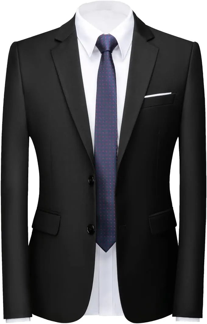 Mens Blazer Jacket Casual 2 Buttons Suit Jacket Single Breasted Sport Coats Modern Wedding Tux Blazer