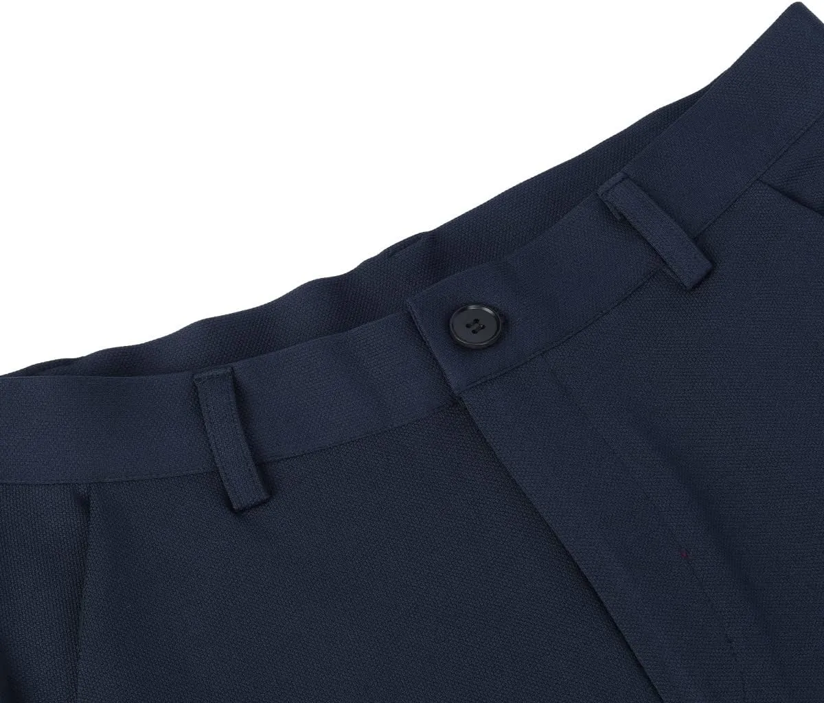 Mens Classic Slim Fit Fit Stretch Flat Front Slacks Dress Pants