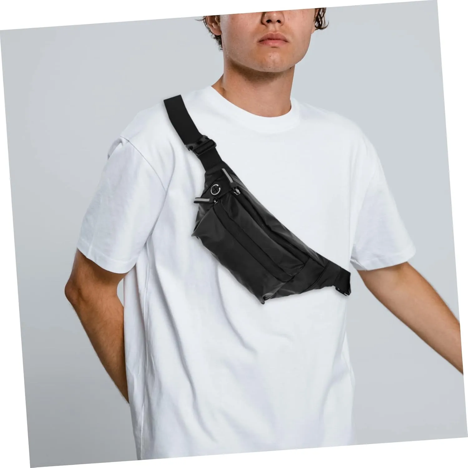 Men's Crossbody Bag Large Sling Bag for Travel Chest Pouch Material for Safe Use