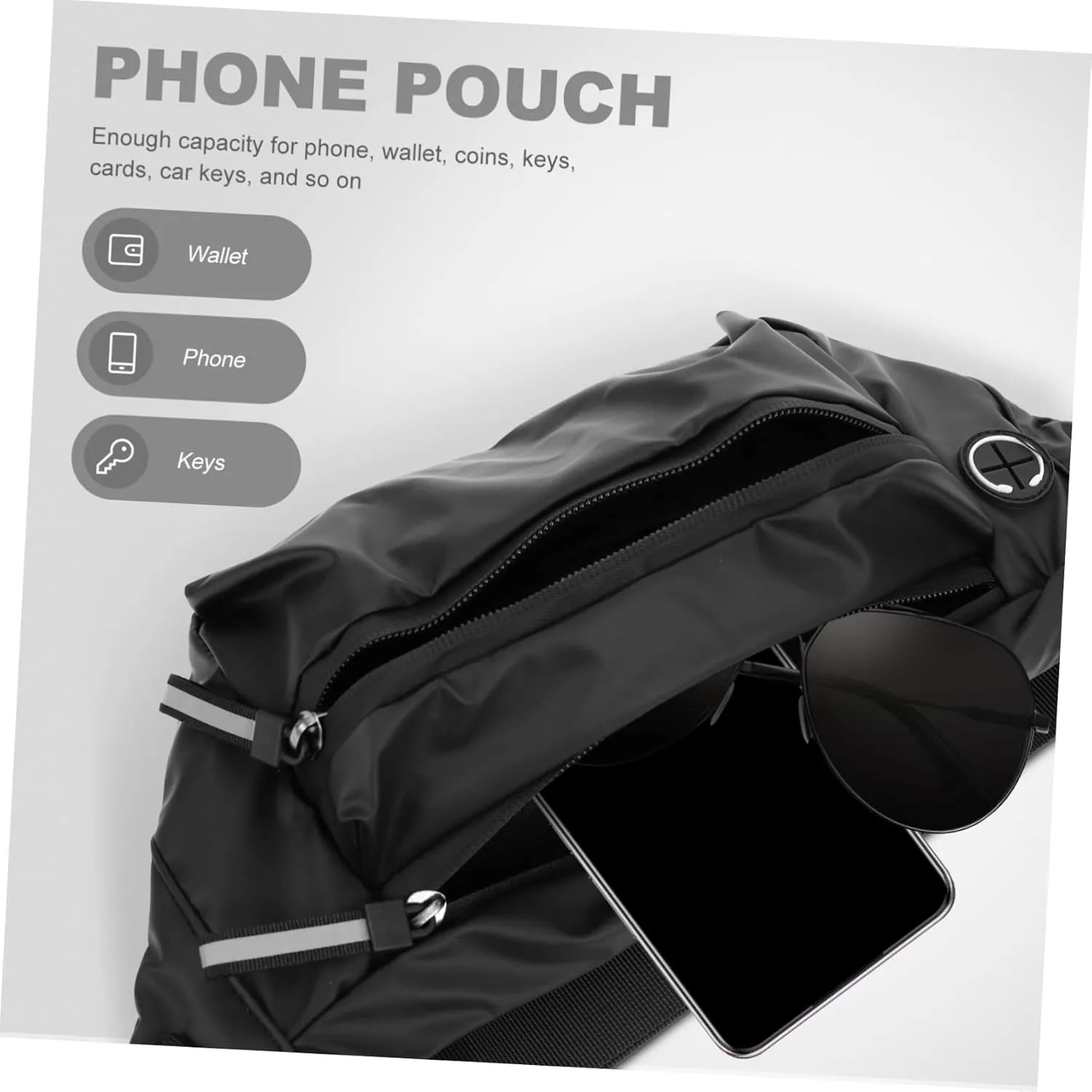 Men's Crossbody Bag Large Sling Bag for Travel Chest Pouch Material for Safe Use