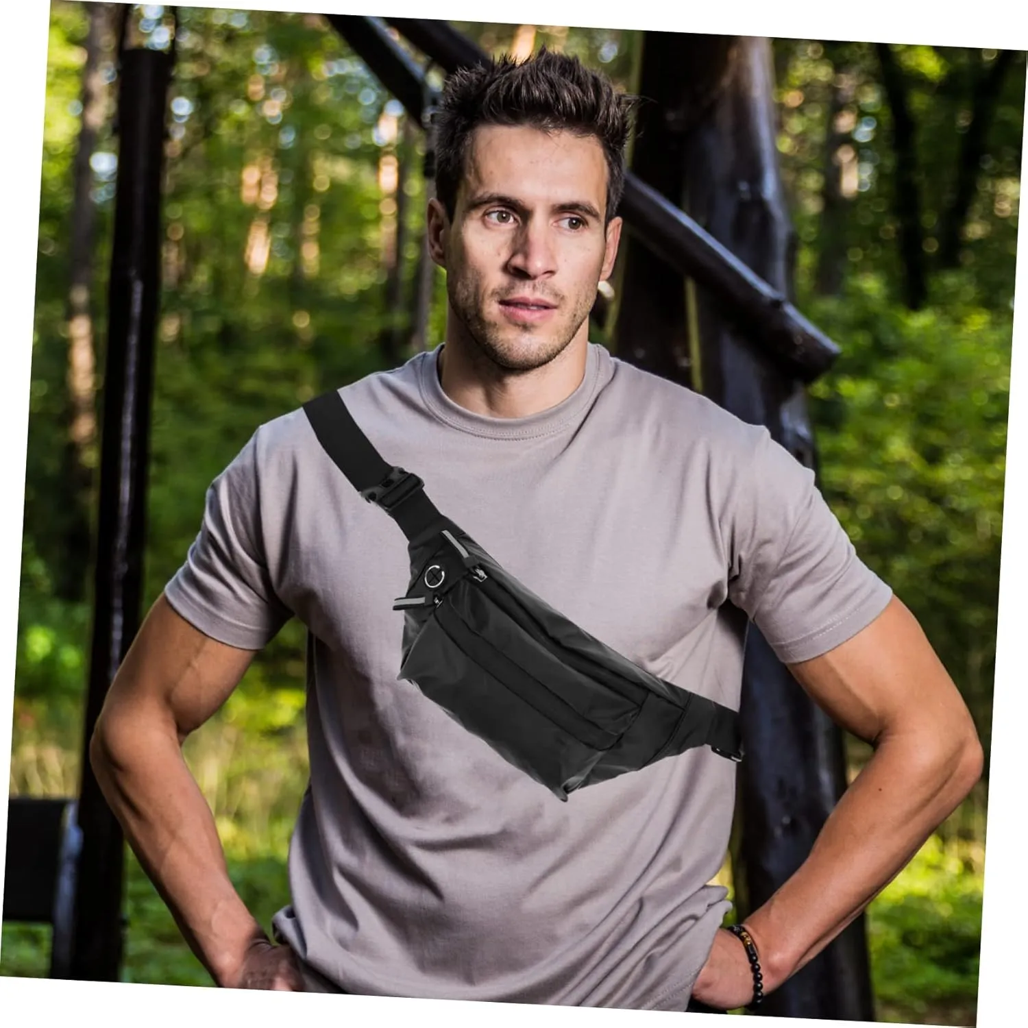 Men's Crossbody Bag Large Sling Bag for Travel Chest Pouch Material for Safe Use