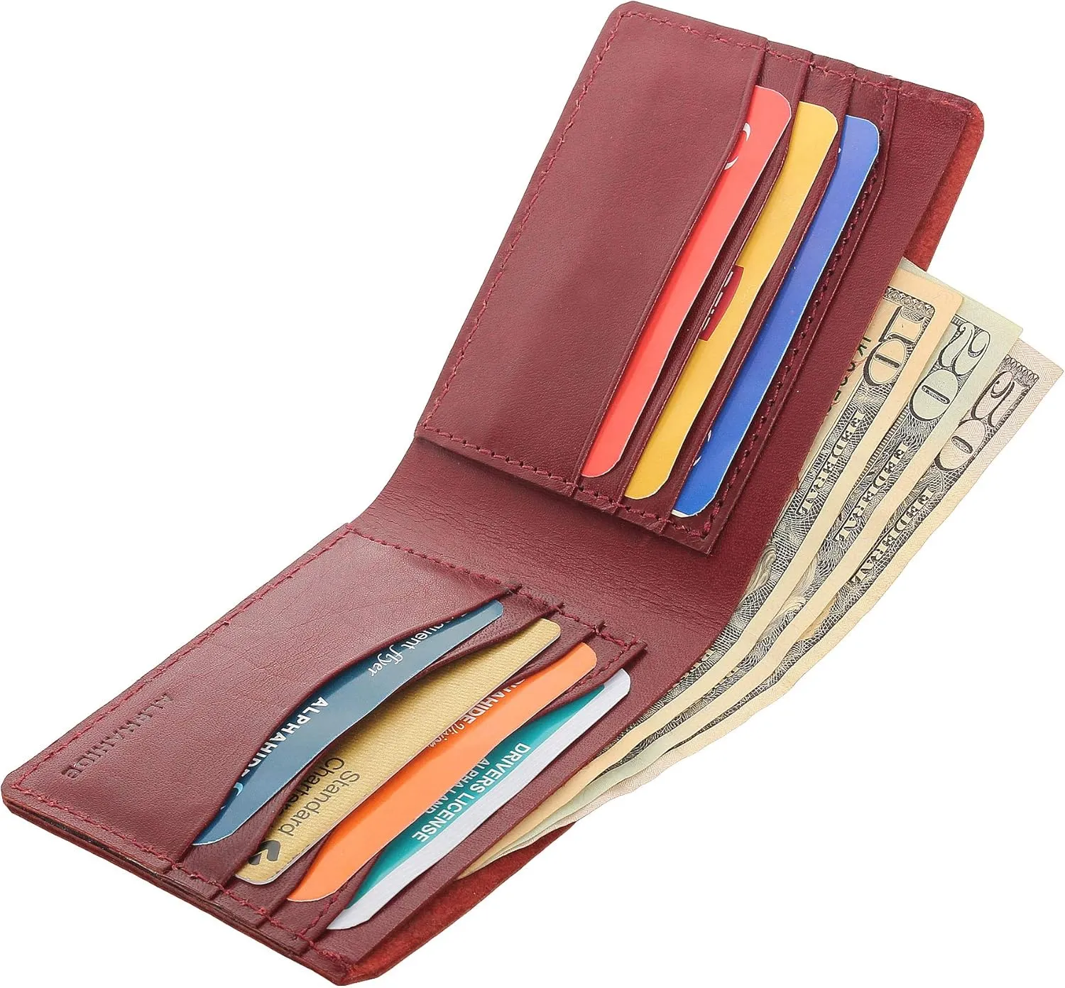 Mens Wallet, RFID Safe, Front Pocket Wallet Slim Bifold Wallet For Men Handcrafted Genuine Leather Billfold Wallet Gift Box