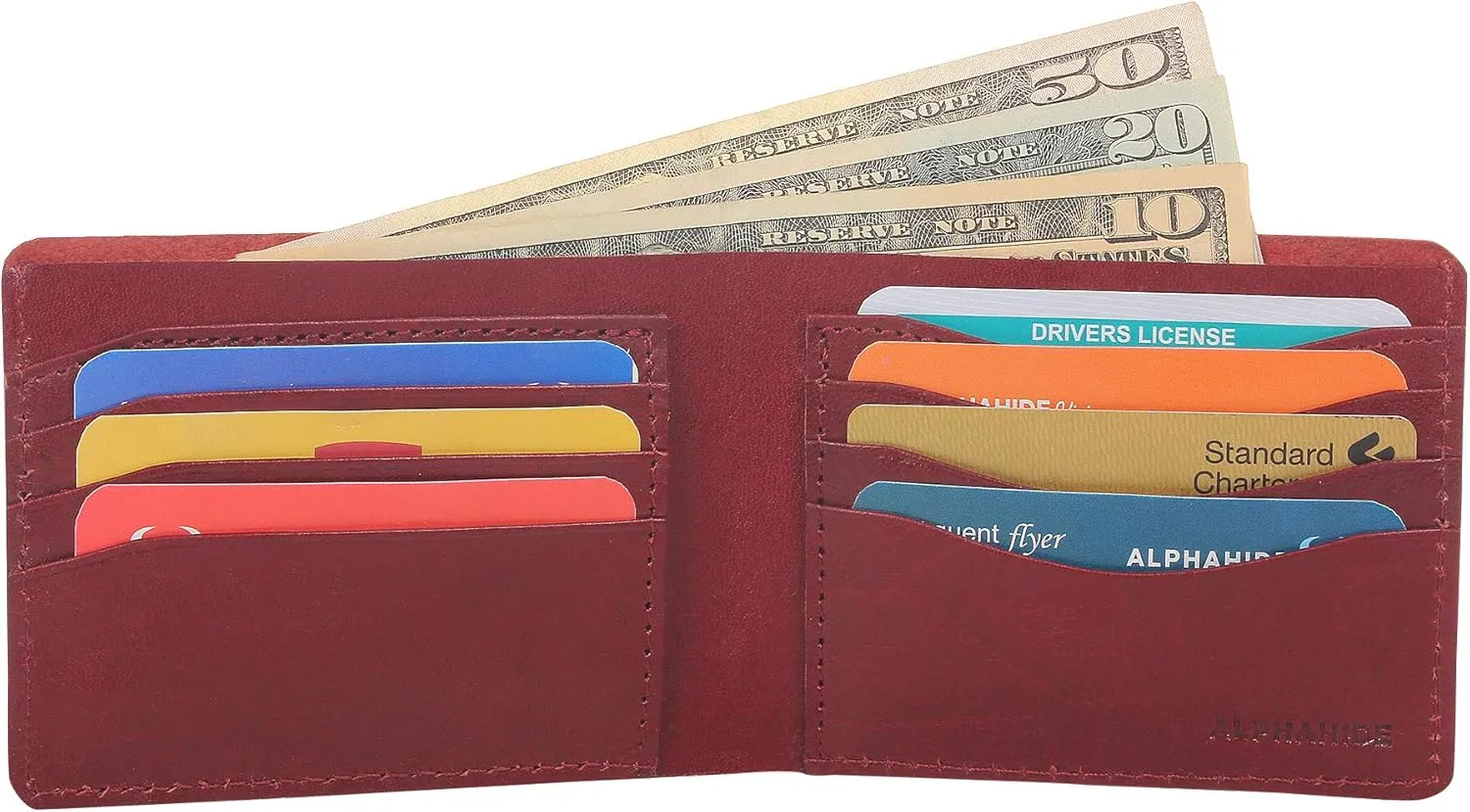Mens Wallet, RFID Safe, Front Pocket Wallet Slim Bifold Wallet For Men Handcrafted Genuine Leather Billfold Wallet Gift Box