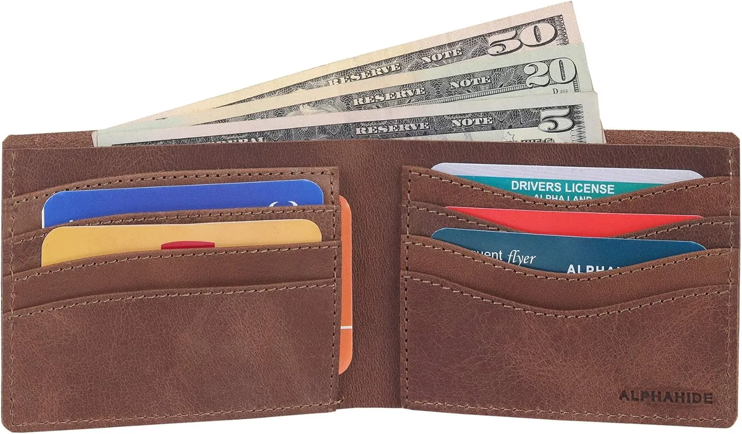 Mens Wallet, RFID Safe, Front Pocket Wallet Slim Bifold Wallet For Men Handcrafted Genuine Leather Billfold Wallet Gift Box
