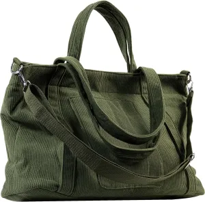 METALPHA Tote Bag for Women, Large Work Corduroy Tote Bags Zippered Messenger Travel Bag Shoulder Crossbody Hobo Handbags