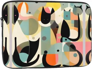 Mid-Century Modern Art Cat Laptop Sleeve Case 15 Inch Suitable For Notebook Computer Tablet Traveling Carrying Simple Case