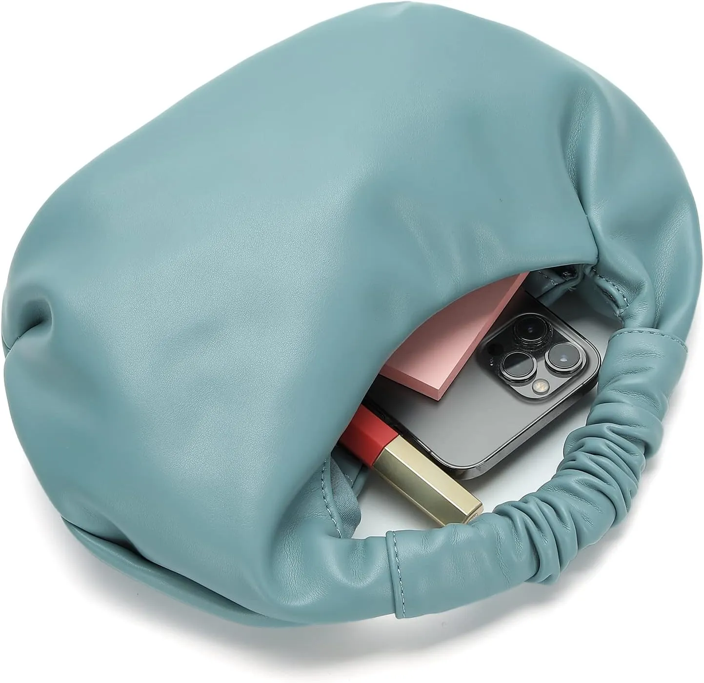 Mini Hobo Tote Bags for Women Soft Leather Clutch Purses for Women Cloud-Shaped Top Handle Bags