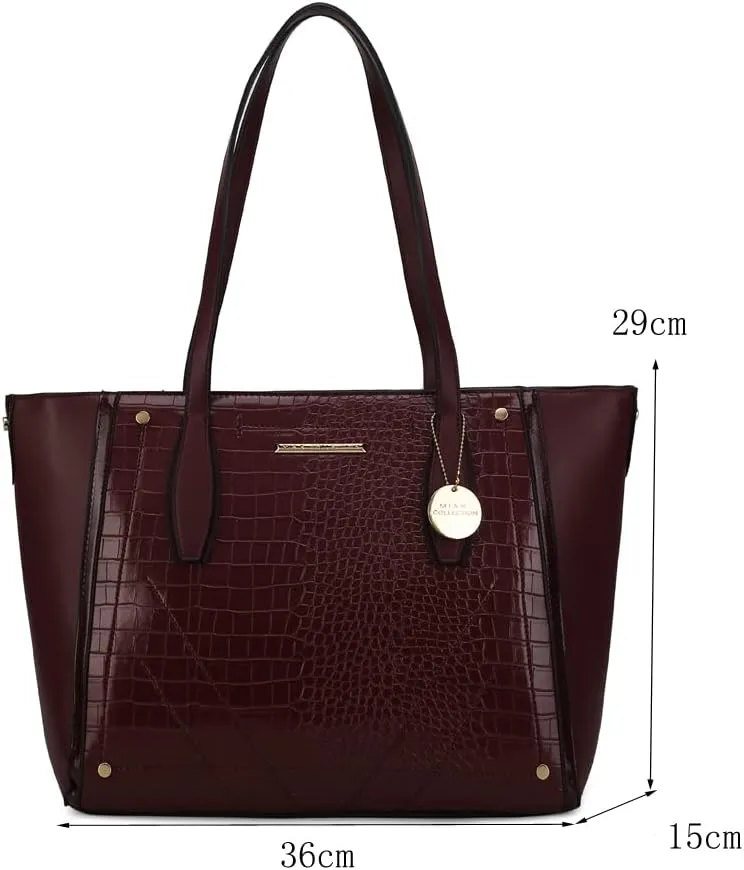 MKF Satchel Handbag for Women: PU Leather Shoulder Bag  Top Handle Tote Purse, Ladies Fashion Pocketbook