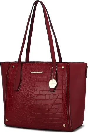 MKF Satchel Handbag for Women: PU Leather Shoulder Bag  Top Handle Tote Purse, Ladies Fashion Pocketbook