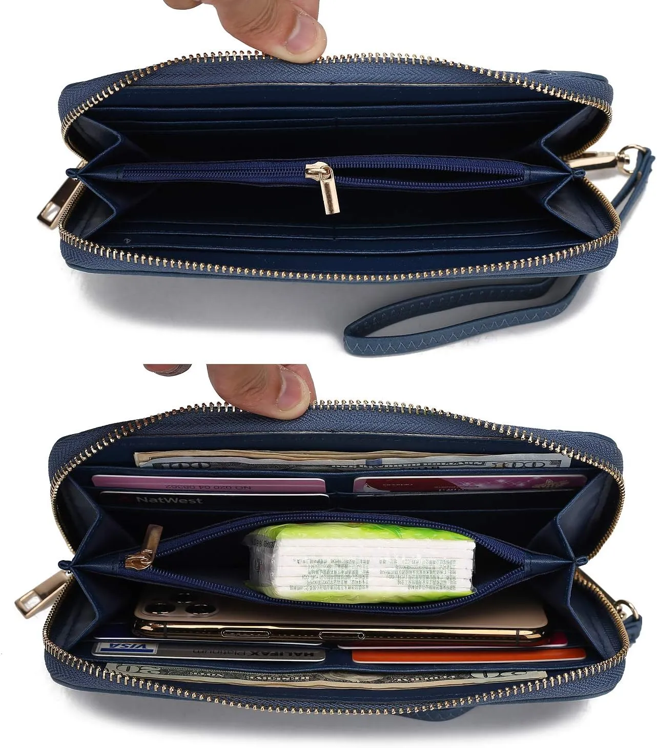 MKF Set Shoulder Bag for Women & Wristlet Wallet Purse: Top Handle Tote Satchel PU Leather Handbag Pocketbook