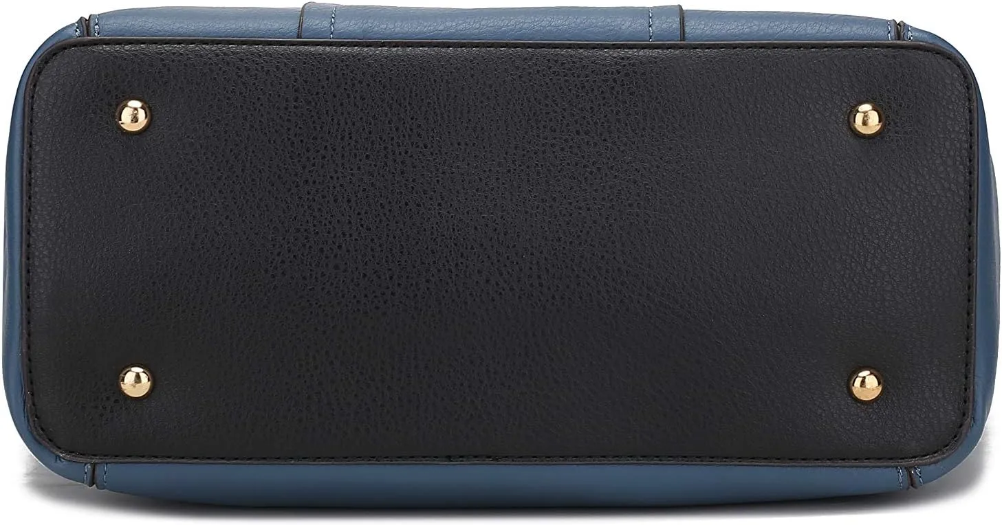 MKF Set Shoulder Bag for Women & Wristlet Wallet Purse: Top Handle Tote Satchel PU Leather Handbag Pocketbook