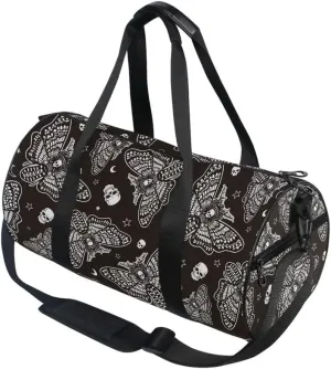 MNSRUU Duffel Bags Moth Skull Moon Esoteric Sports Gym Bag Travel Luggage Overnight Bags for Men Women Duffel Bags for Traveling