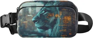 Modern Lion Fanny Packs for Women Men, Water Resistant Waist Pack Sling Bag Purse for Travel Hiking