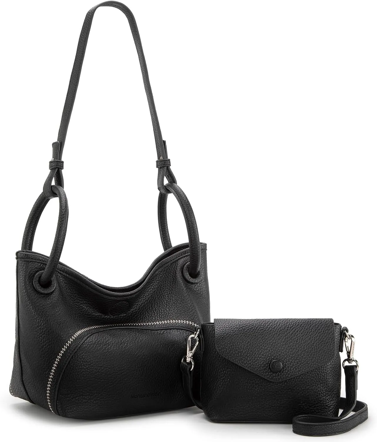 Montana West 2PCS Purses for Women Small Slouchy Hobo Bag Soft Vegen Leather Purse