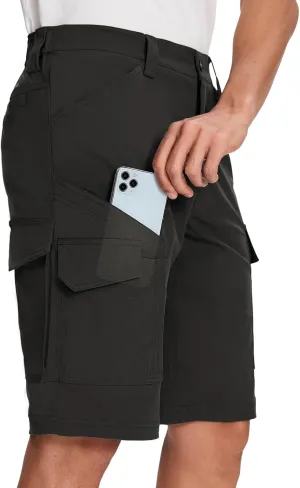 Moosehill Mens-Cargo-Hiking-Shorts Lightweight Water Resistant Quick Dry Relaxed Fit Big & Tall Stretch Waist with 8 Pockets