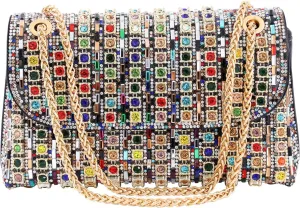 Mother's Day gifts Rhinestone Evening Clutch Purse -Shoulder Bags Crossbody Bag Purses Handbags Crystals Rhinestone Evening Bag for Women with Chain  Party PursesIdeal for Weddings, Parties, Prom