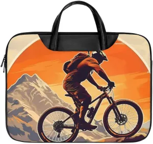 Mountain Bike Leather Laptop Bag Laptop Briefcase Waterproof Durable Portable Bag Portable Laptop Bag Business Office 16.5 * 12.6IN