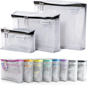 MUMI Travel Toiletry Bag Set of 3  Clear TSA Approved Toiletry Bags for Women  Reusable Water-Resistant Makeup Organizer Pouches for Skincare, Cosmetics, Travel Accessories, Airport Packing - Black