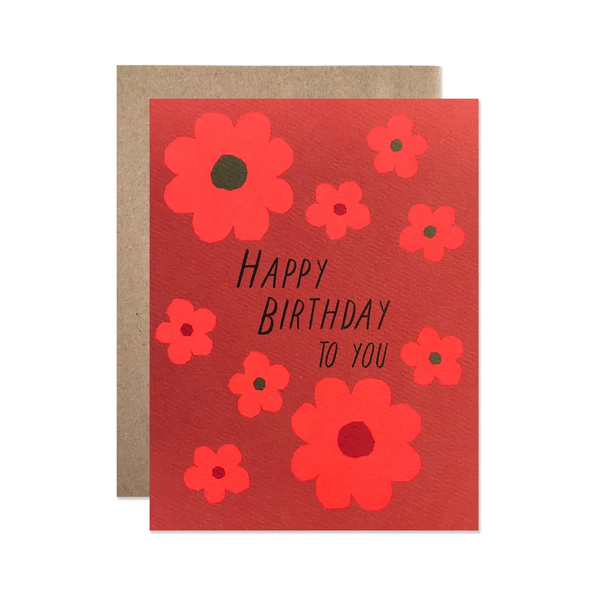 Neon Birthday Flowers Card