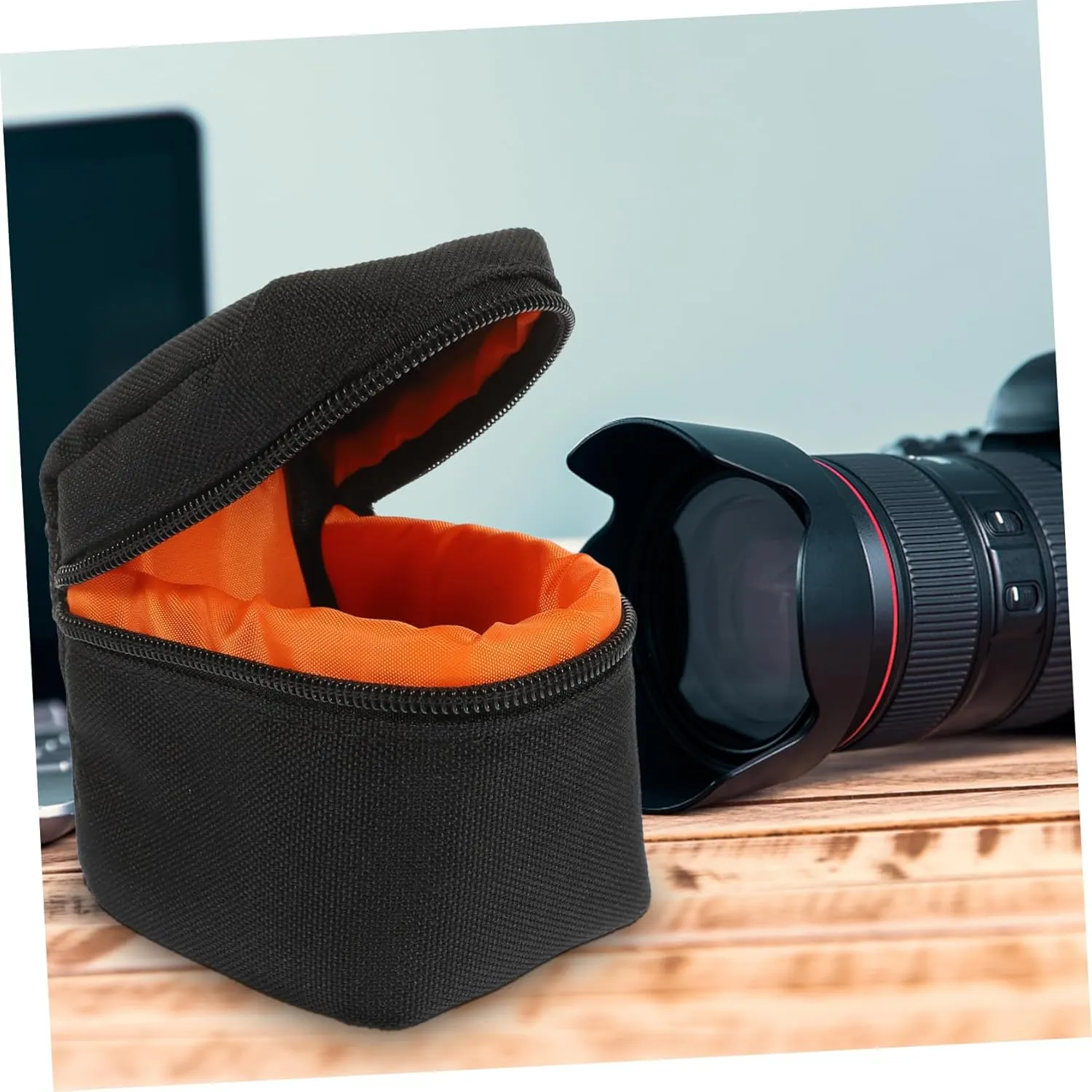 NUOBESTY Camera Lens Pouch with Zipper Portable Shockproof Storage Bag for DSLR Lenses Durable and Lightweight Design for Travel and Protection