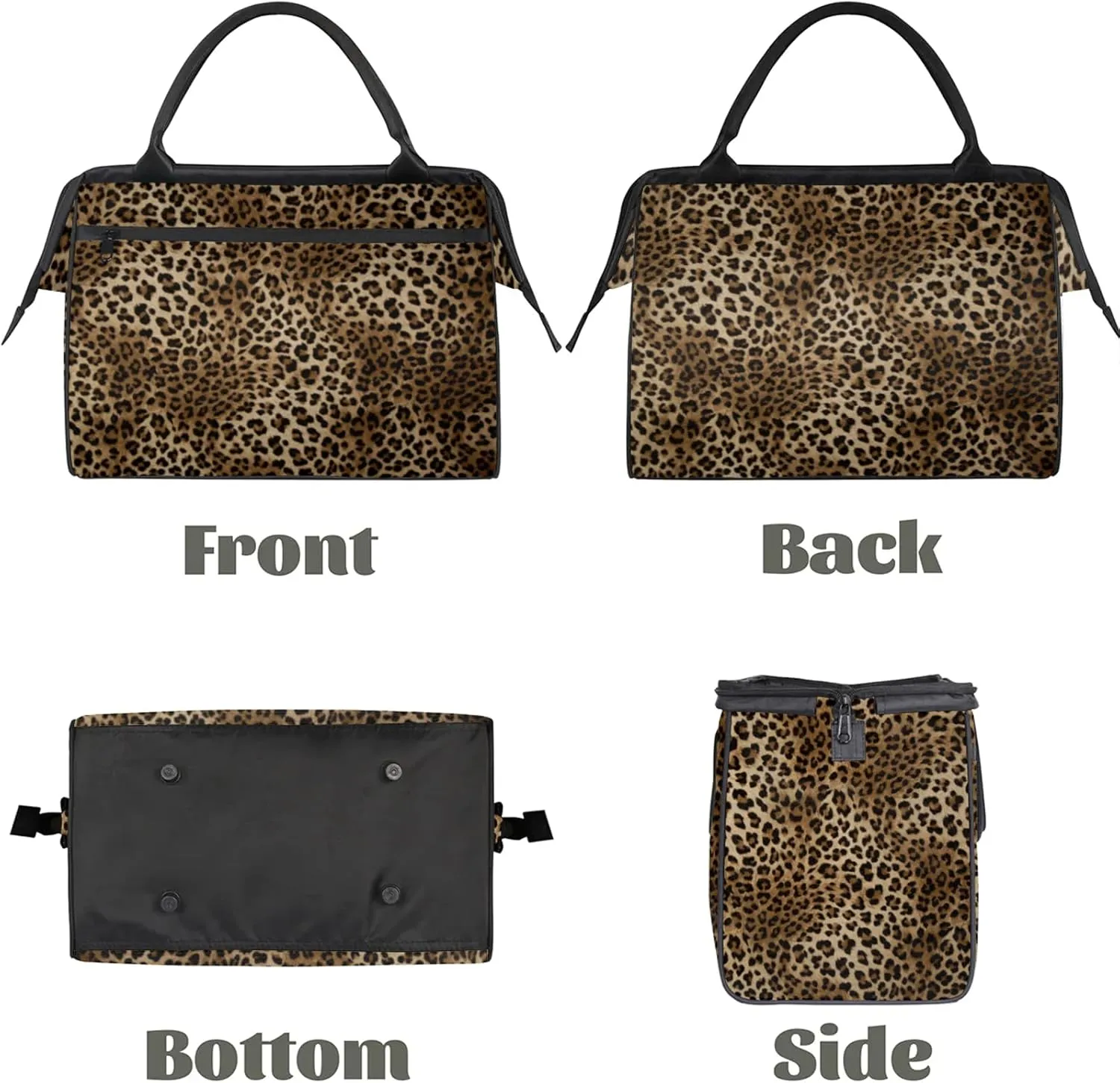 Overnight Weekender Bag for Women Men Fashion Leopard Design Waterproof Carry On Travel Duffel Bags with Zipper Lightweight Sports Gym Bag Luggage Workout Handle Bags for Traveling Yoga Camping