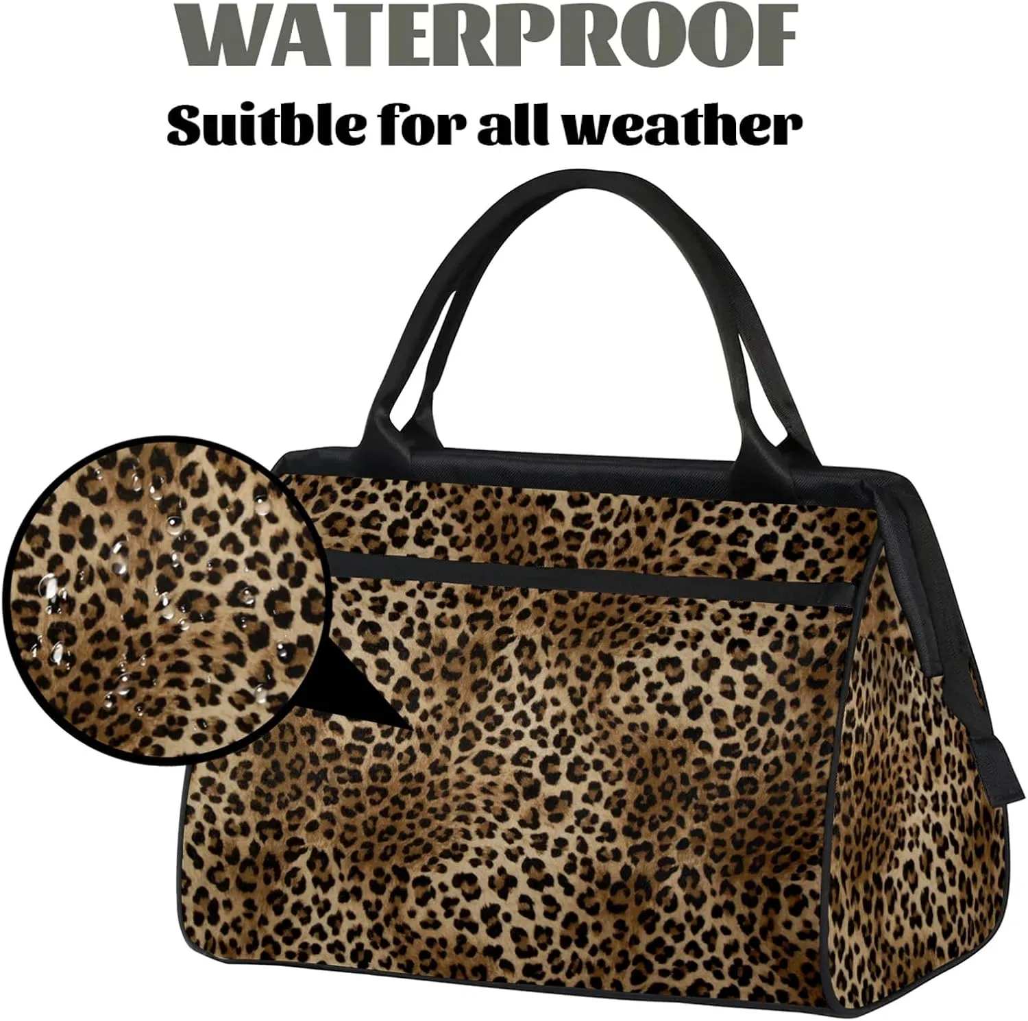 Overnight Weekender Bag for Women Men Fashion Leopard Design Waterproof Carry On Travel Duffel Bags with Zipper Lightweight Sports Gym Bag Luggage Workout Handle Bags for Traveling Yoga Camping