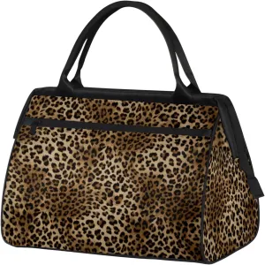 Overnight Weekender Bag for Women Men Fashion Leopard Design Waterproof Carry On Travel Duffel Bags with Zipper Lightweight Sports Gym Bag Luggage Workout Handle Bags for Traveling Yoga Camping