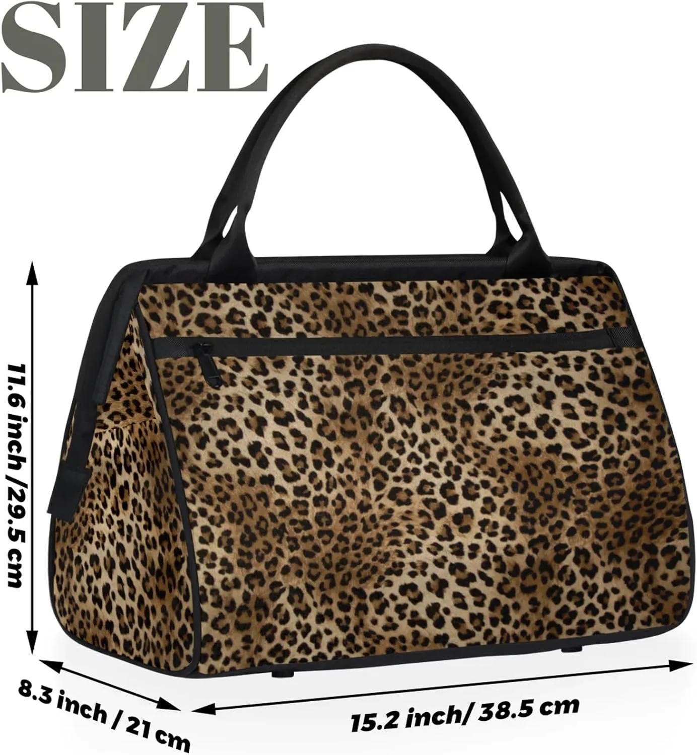 Overnight Weekender Bag for Women Men Fashion Leopard Design Waterproof Carry On Travel Duffel Bags with Zipper Lightweight Sports Gym Bag Luggage Workout Handle Bags for Traveling Yoga Camping