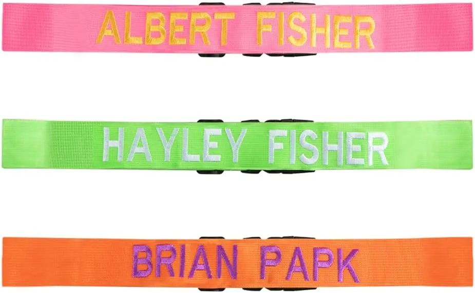Personalized Luggage Strap Suitcase Safe Belt with Your Name/Text, Custom Travel Belt for Suitcase, 38'' - 70'', Embroidery Style