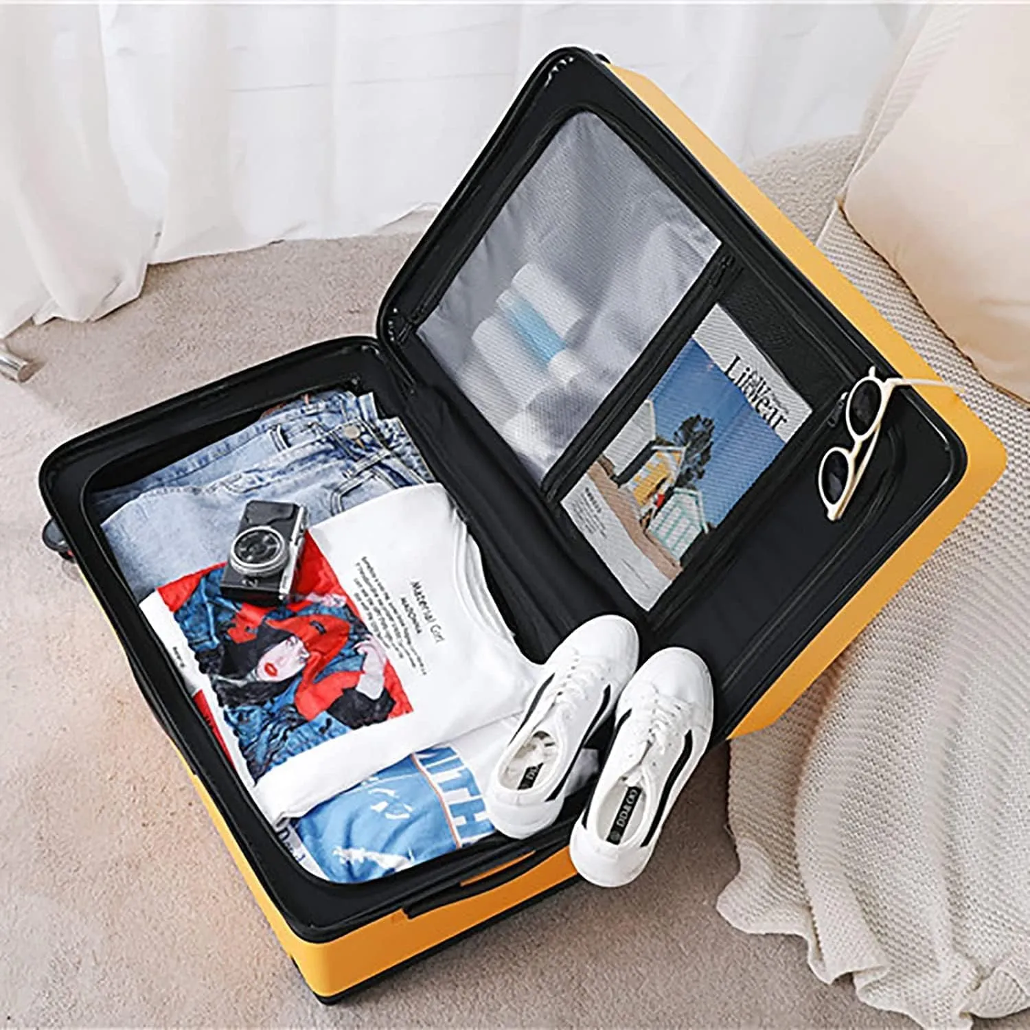 portable Luggage Suitcases With Wheels Large-capacity Luggage Hard Shell Combination Lock Carry On Luggage Fashion Safe Drop-proof Suitcase exquisite (B 28 inches)