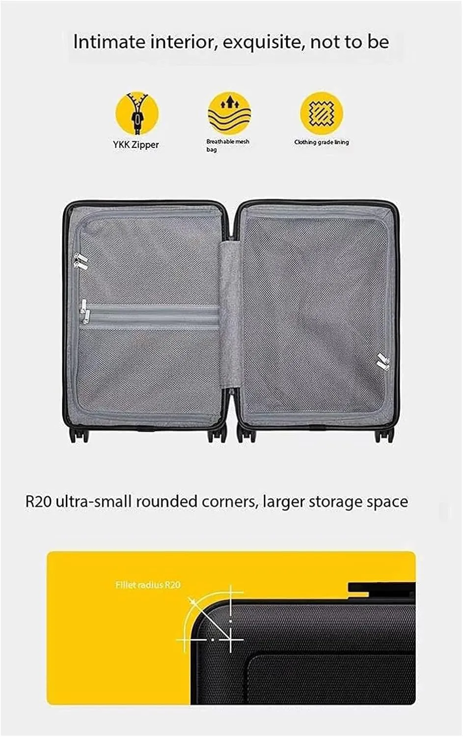 Portable Suitcase Expandable Suitcases Portable Luggage Multifunctional Divider Suitcases with Wheels Travel Business Carry On Luggage (F 26in)