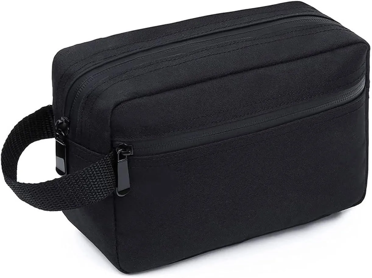 Portable travel men and women wash waterproof cosmetic bags portable toiletry containers (Black)