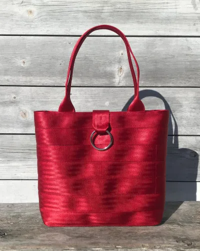 Pure Detroit OFFICIAL - Large Ring Tote Seatbelt Bag - Red PRE ORDER
