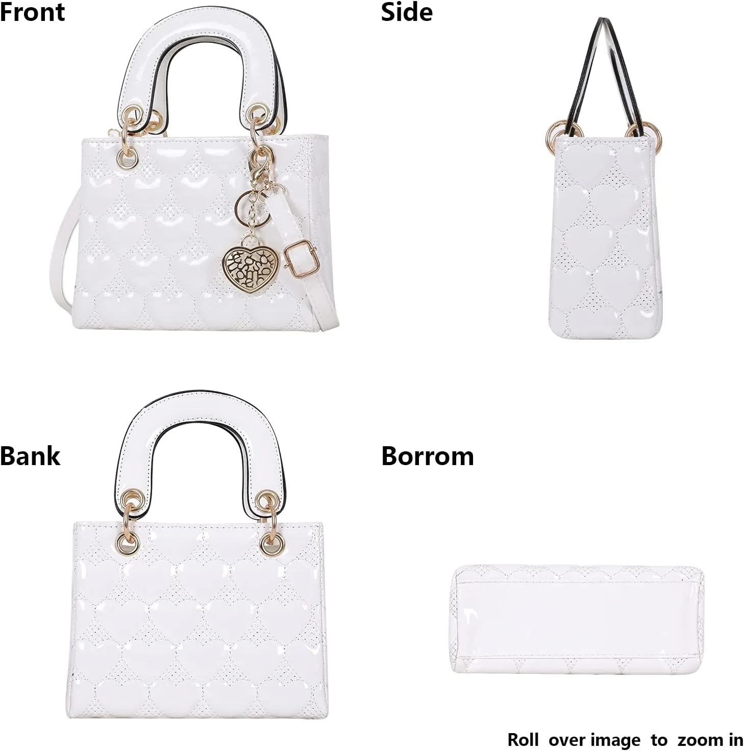 Purses and Handbag for Women Fashion Ladies Leather Top Handle Shiny Patent Satchel Shoulder Tote Bag Crossbody