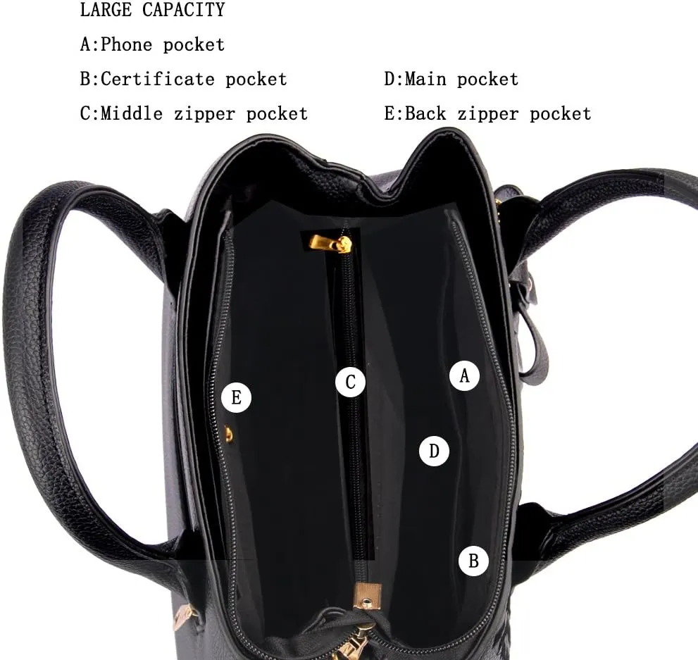 Purses and Handbags for Women Fashion Ladies PU Leather Top Handle Satchel Shoulder Tote Bags