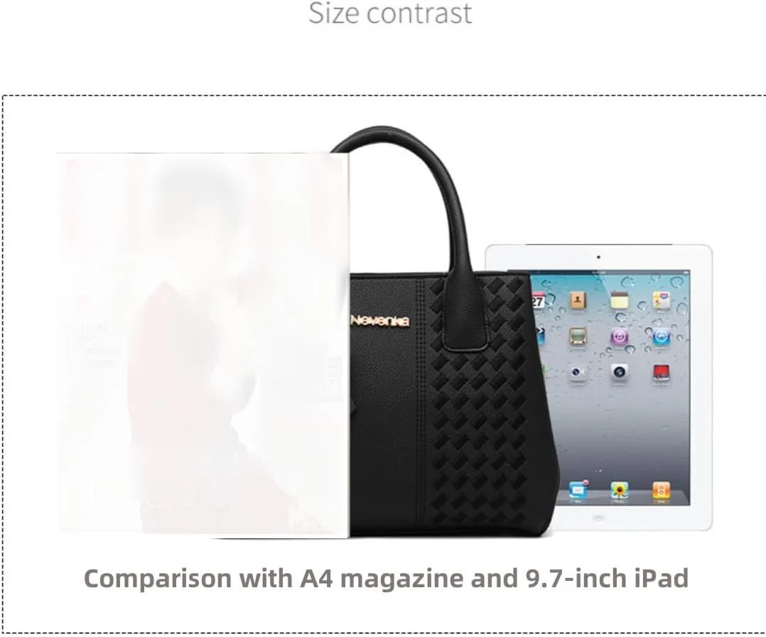 Purses and Handbags for Women Fashion Solid Color PU Leather Top Handle Satchel Shoulder Tote Bags