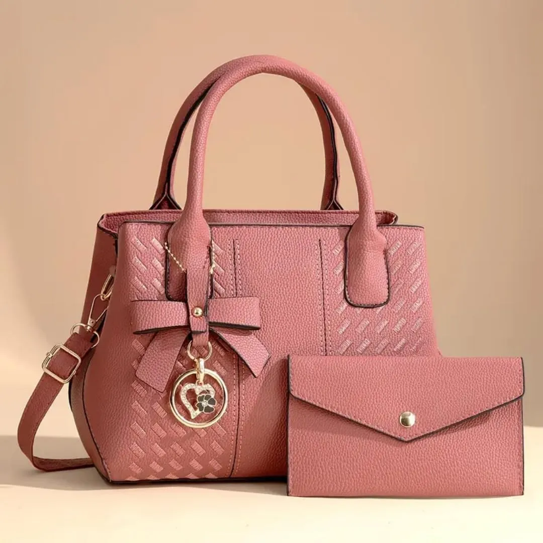 Purses and Handbags for Women Fashion Solid Color PU Leather Top Handle Satchel Shoulder Tote Bags