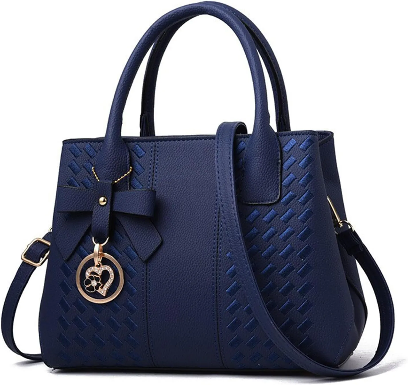 Purses and Handbags for Women Fashion Solid Color PU Leather Top Handle Satchel Shoulder Tote Bags