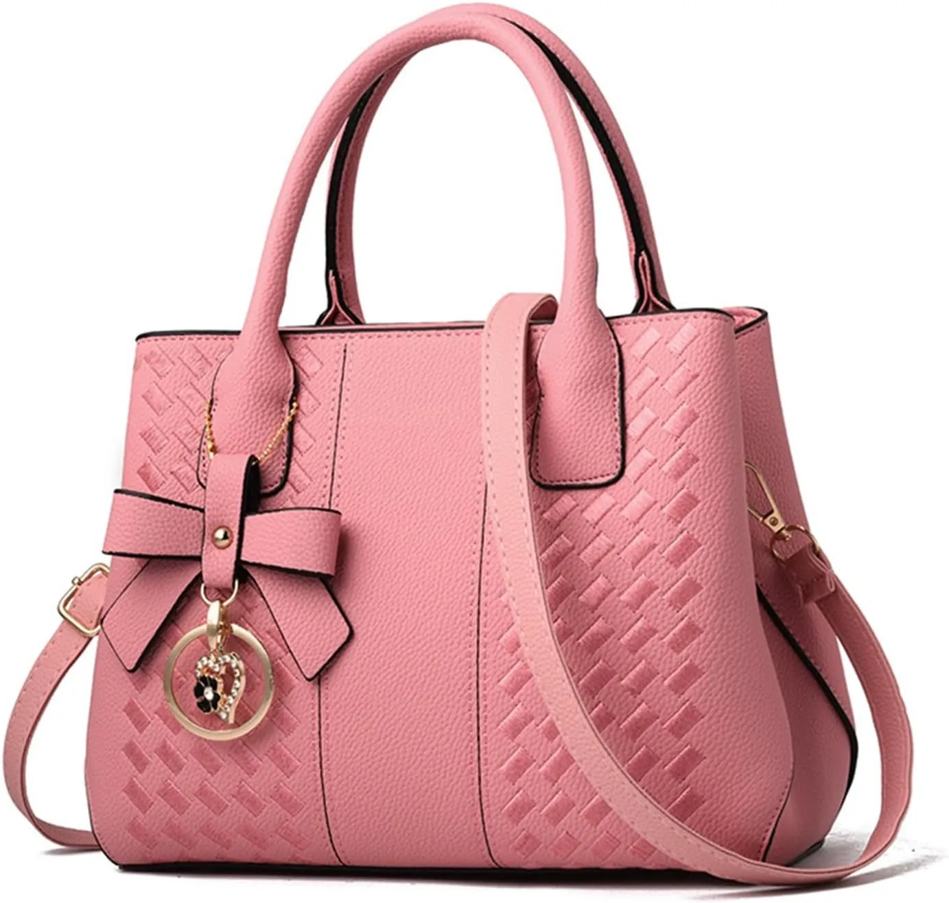 Purses and Handbags for Women Fashion Solid Color PU Leather Top Handle Satchel Shoulder Tote Bags