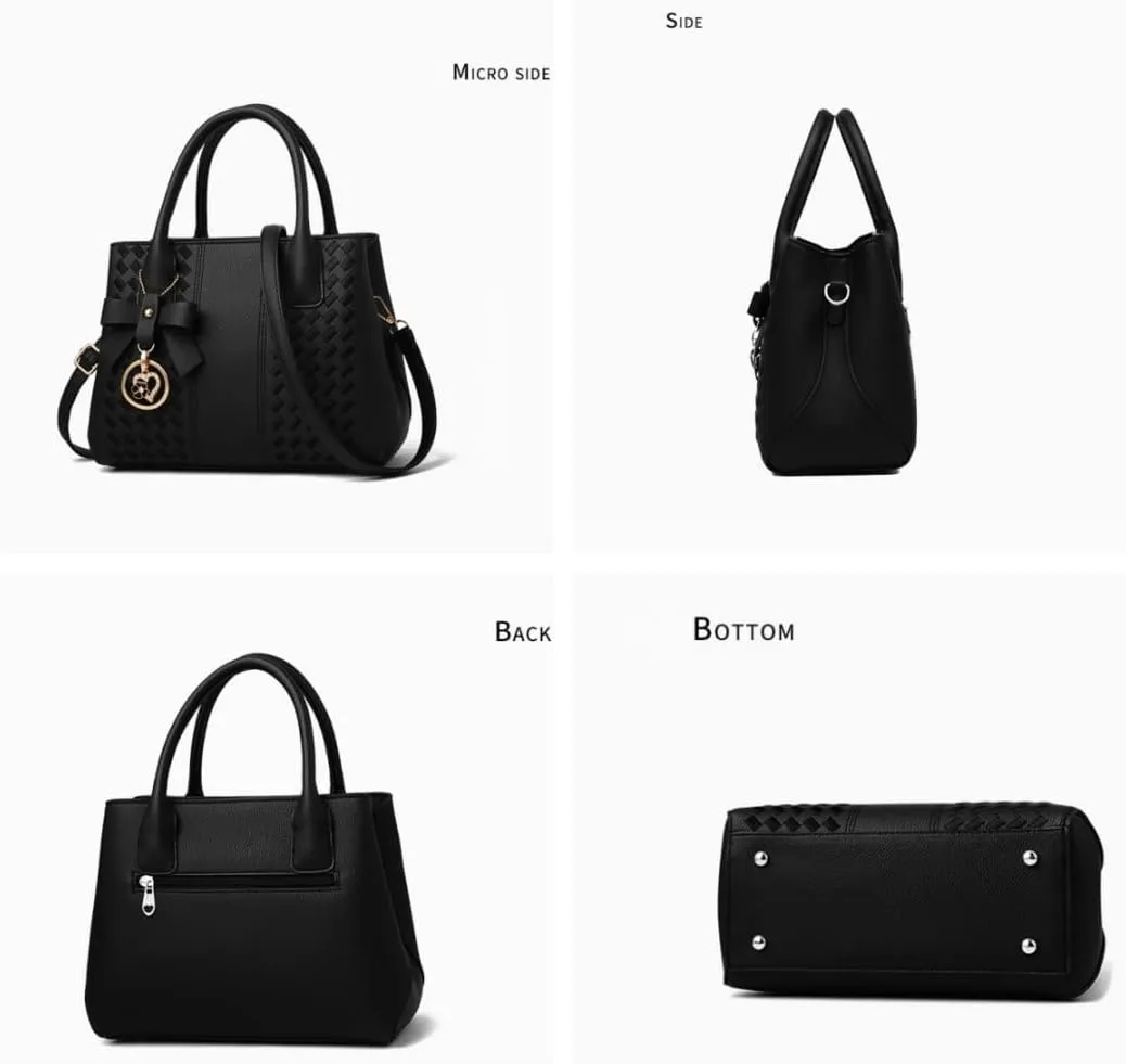 Purses and Handbags for Women Fashion Solid Color PU Leather Top Handle Satchel Shoulder Tote Bags