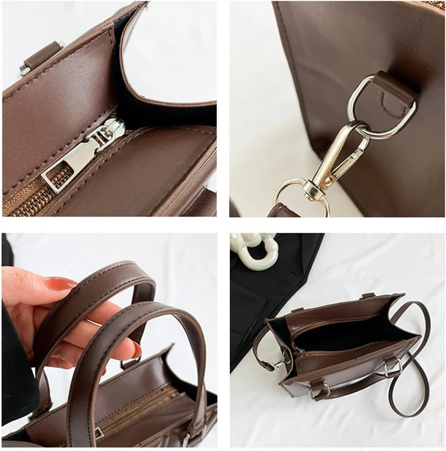 Purses and Handbags for Women Ladies PU Leather Top Handle Satchel Shoulder Tote Bags with Adjustable Strap (B)