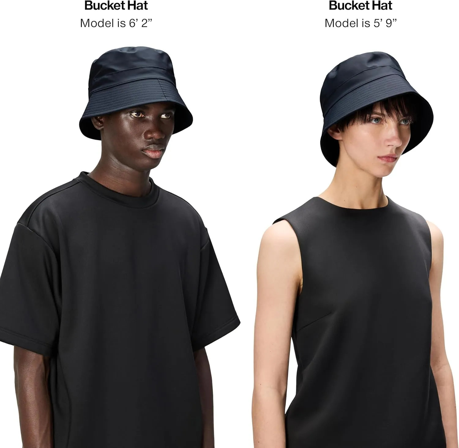 RAINS Bucket Hat - Lightweight PU Fabric, Soft Lining, Modern Design with Vertical Rim & Stitch Details for Comfort
