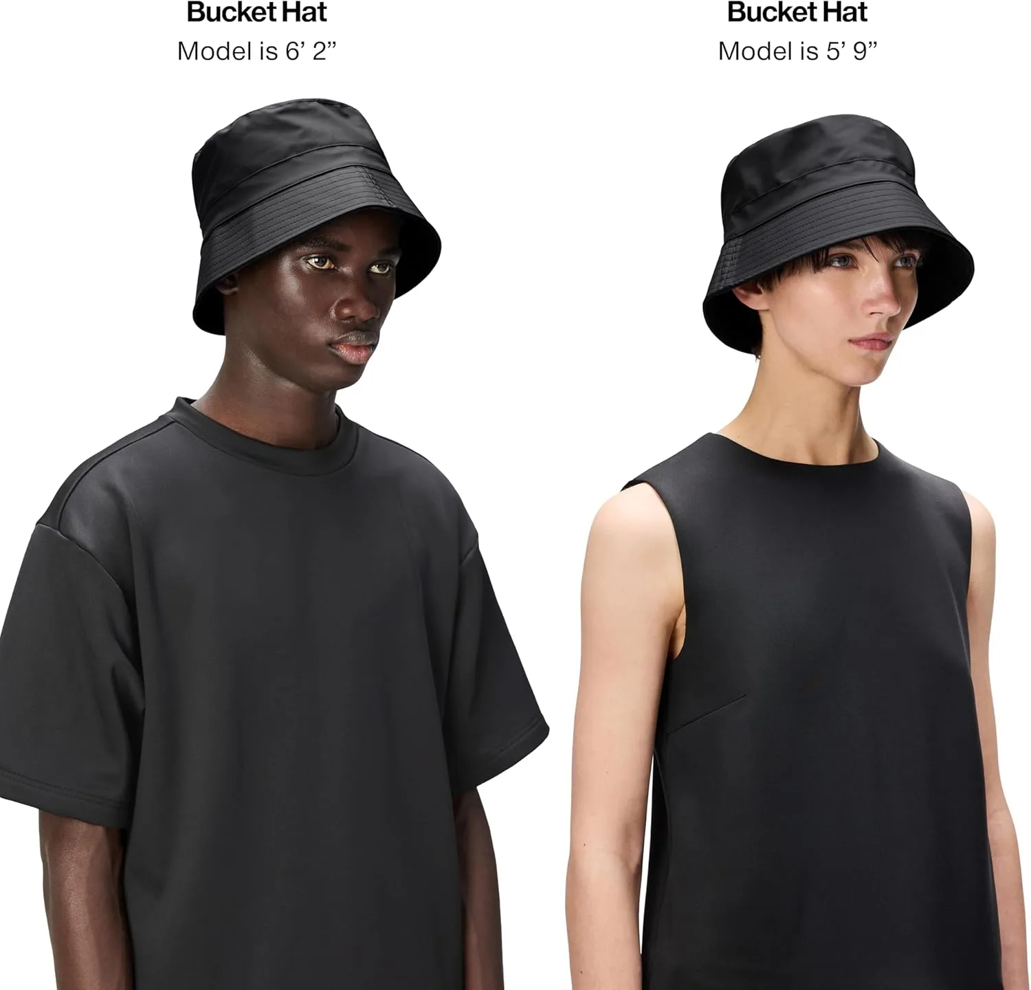 RAINS Bucket Hat - Lightweight PU Fabric, Soft Lining, Modern Design with Vertical Rim & Stitch Details for Comfort