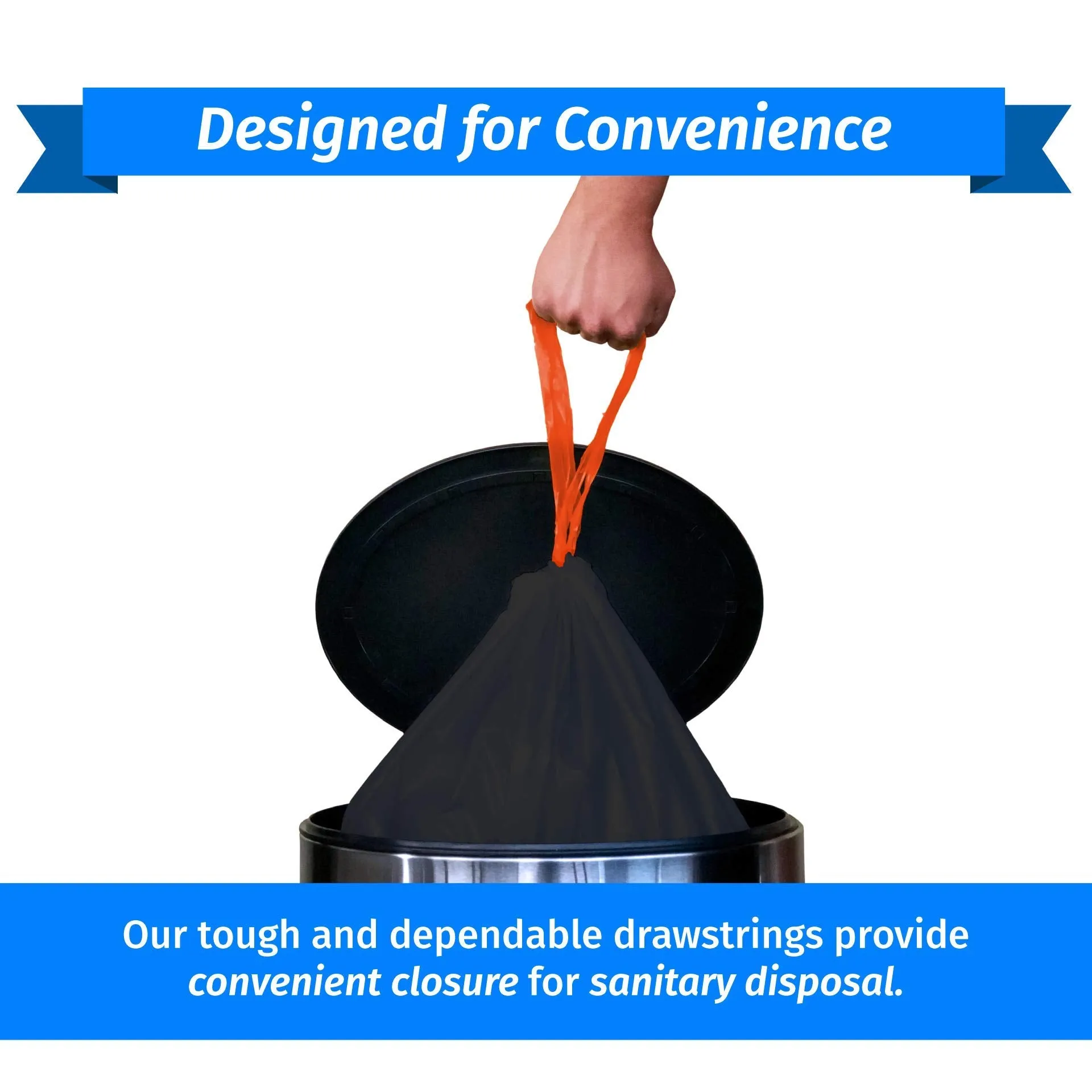 Reli. 30 Gallon Trash Bags Drawstring | 250 Count Bulk | Black | 30 Gallon Garbage Bags Heavy Duty | Large